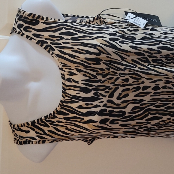 NWT Magazine Animal Tiger Print High Low Dress M - Picture 2 of 6